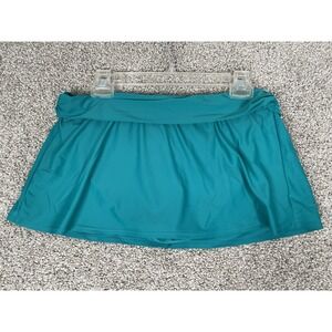 Athleta Blue/Green Shirred Waist Swim‎ Skirt Bottom Activewear Womens Size Med
